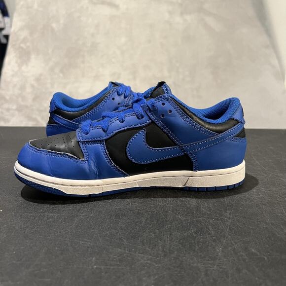 Nike Dunk Low Shoes Youth 3Y Black Hyper Cobalt Retro Kids Sneakers CW1588-001 - Picture 7 of 10